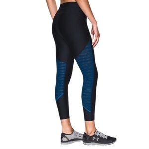 UNDER ARMOUR UA Heatgear Supervent Crop Capri Leggings Black Blue NWT Womens XS